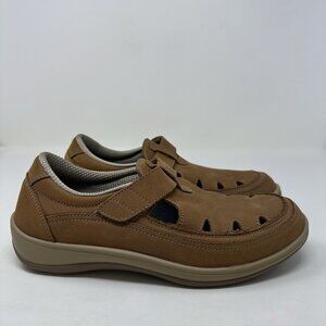 Orthofeet Serene 896 Sandal Size 10 B Close Toe Brown Leather Comfort